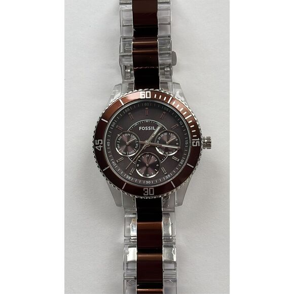 Fossil Stella ES2801 Women’s Brown Clear Dial Quartz Watch - Picture 1 of 8